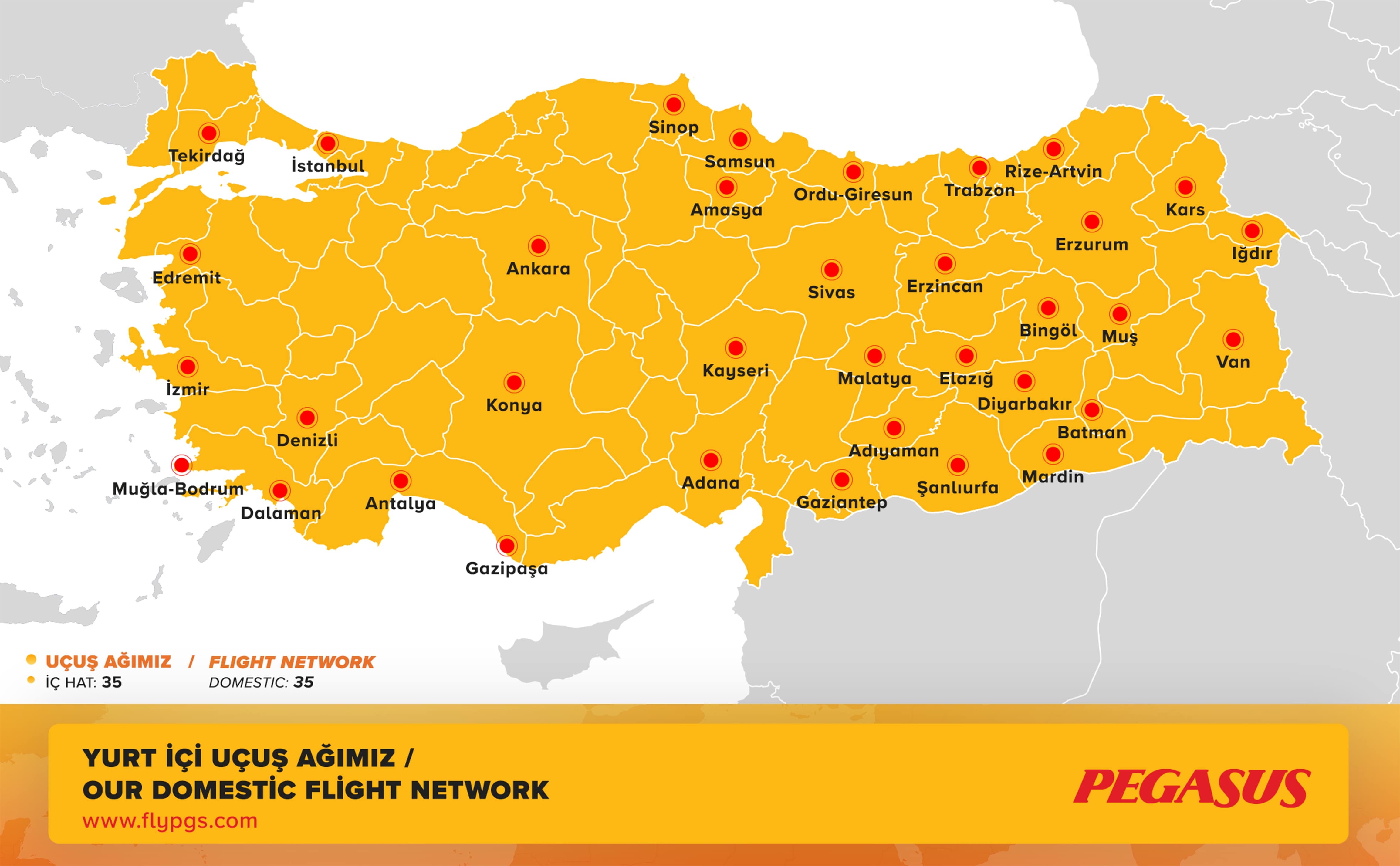 Yurt İçi Uçuş Ağımız